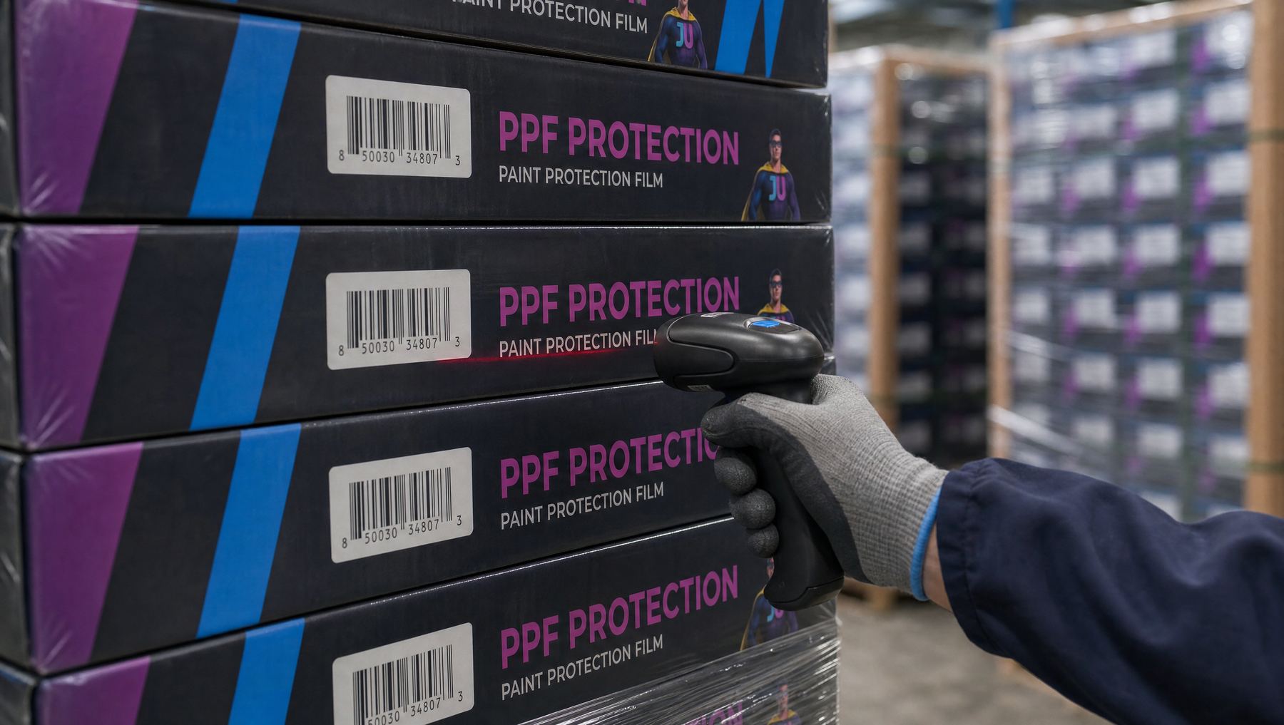 مسح باركود صناديق JU PPF لتفعيل الضمان برقم الرول